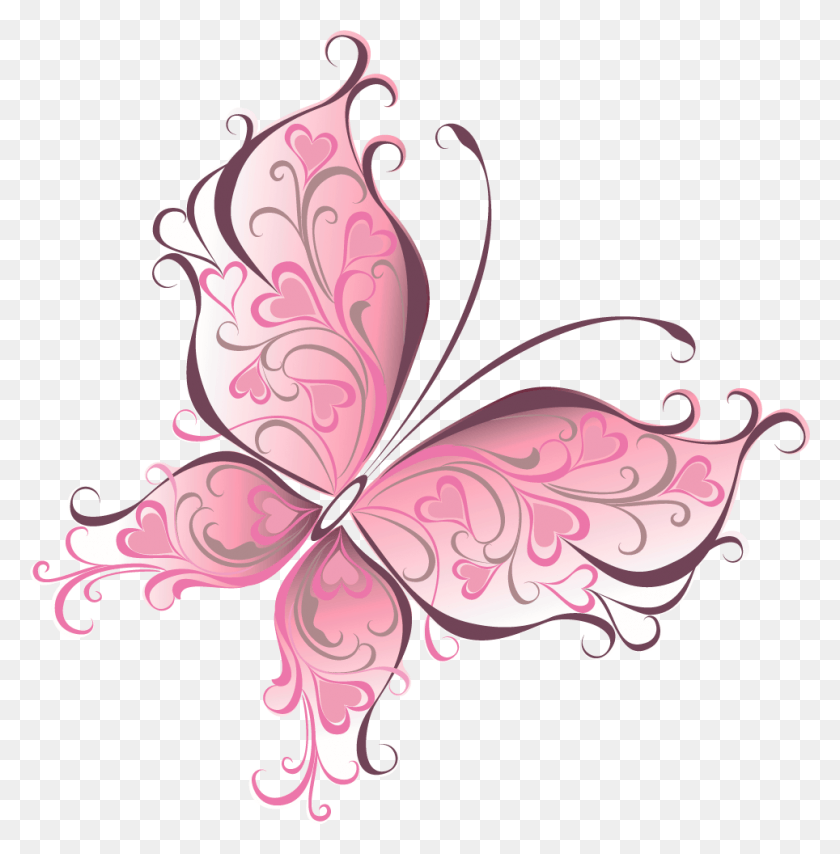 964x982 Transparent Pink Butterfly Clip Art, Graphics, Floral Design HD PNG Download