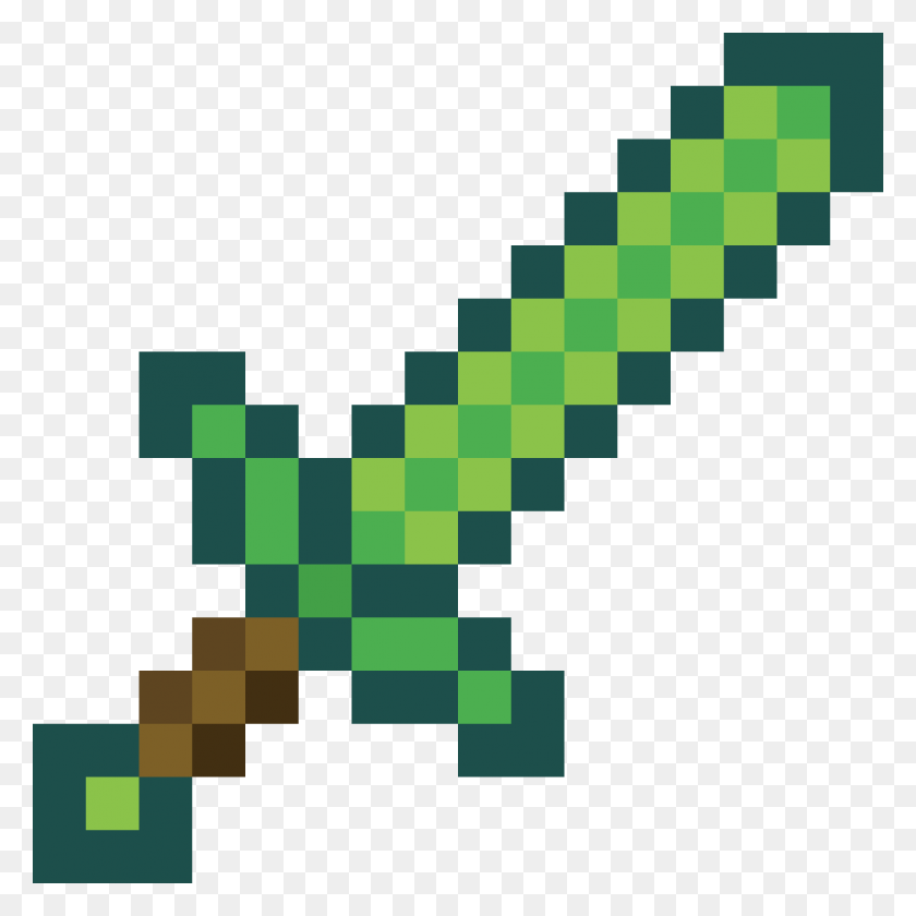 1184x1184 Transparent Pixilart Sword By Mink Minecraft Sword Emoji, Green, Text, Word HD PNG Download