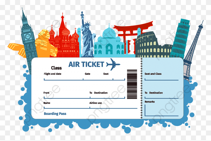 1200x773 Transparent Plane Ticket Clipart Airplane Ticket, Text, Paper, Architecture HD PNG Download