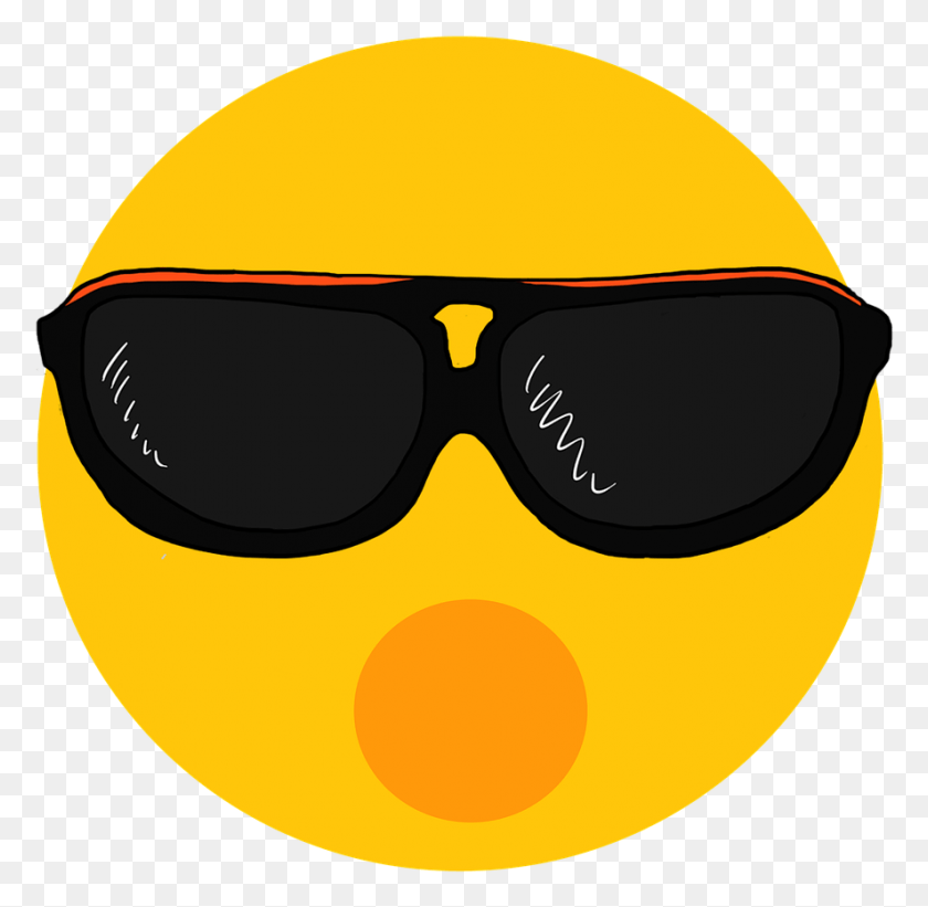 887x866 Transparent Practicar Deportes Clipart Emoticon Kaca Mata, Sunglasses, Accessories, Accessory HD PNG Download