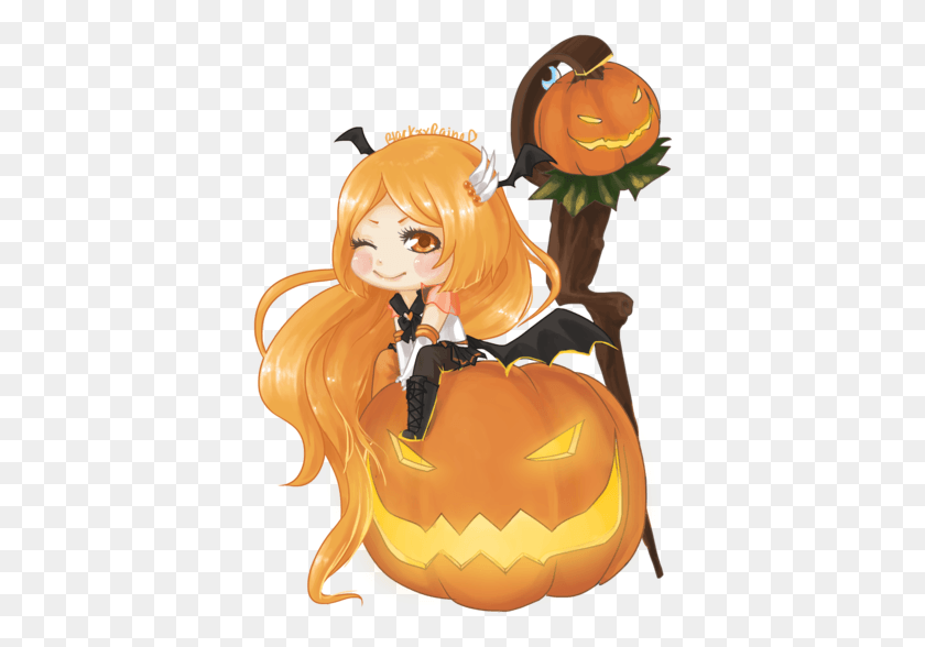 382x528 Transparent Pumpkins Anime Chibi With A Pumpkin, Halloween, Toy, Comics HD PNG Download