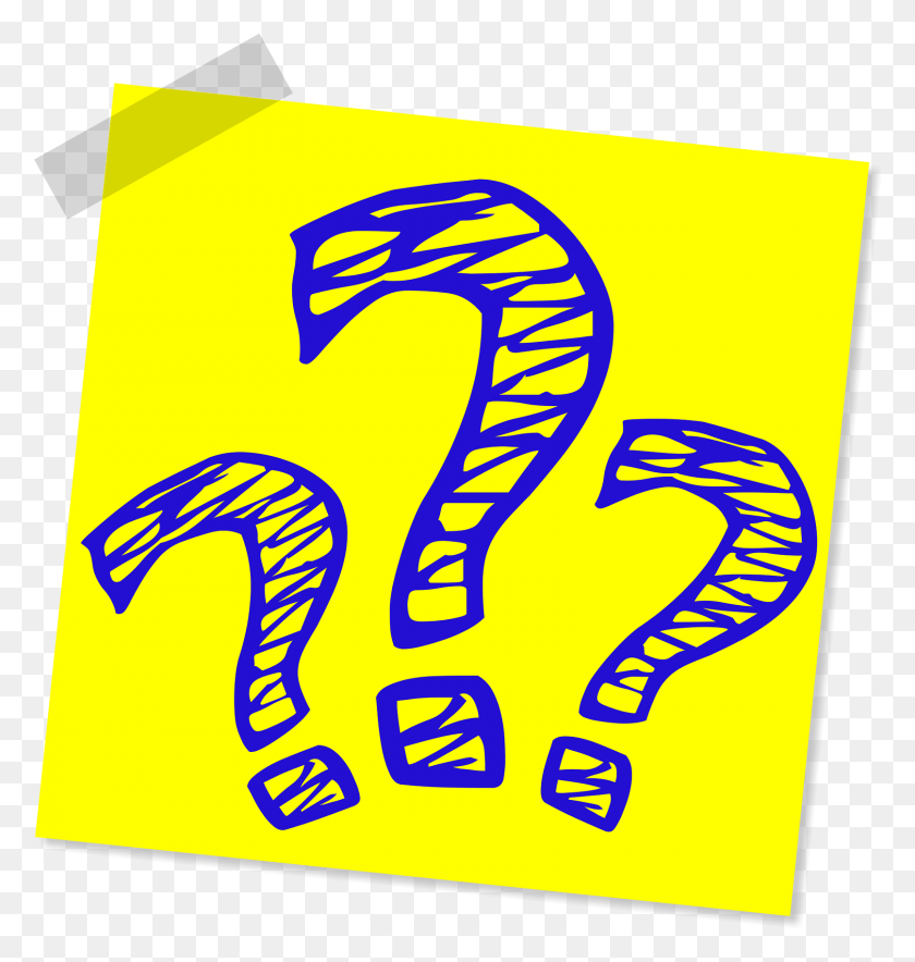 1612x1703 Transparent Questions Clipart Blue And Yellow Question Mark, Number, Symbol, Text HD PNG Download
