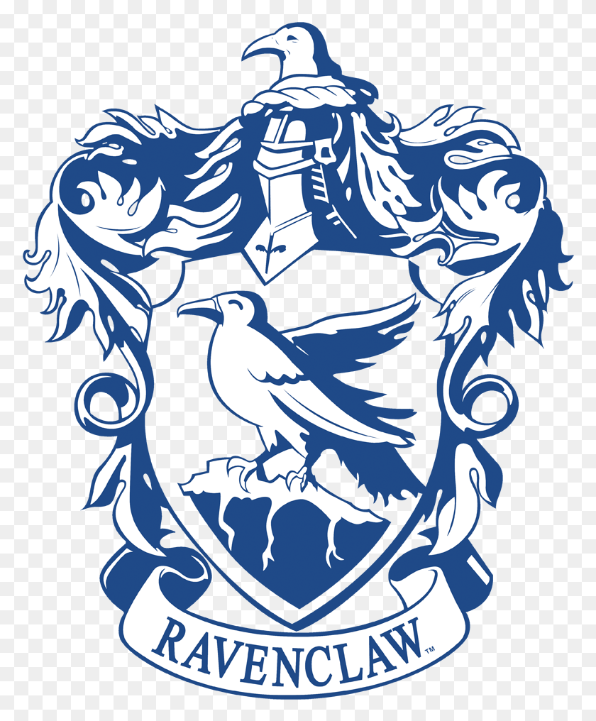 778x956 Transparent Ravenclaw Crest Ravenclaw Crest Black And White, Bird, Animal, Emblem HD PNG Download