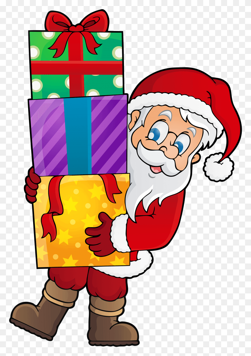 3321x4807 Transparent Santa With Presents Clipart Clip Art Santa And Presents, Hand, Elf, Fist HD PNG Download