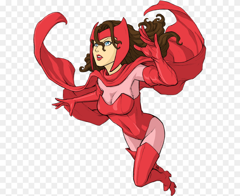 611x686 Scarlet Witch Scarlet Witch Cartoon Avenger, Publication, Book, Comics, Adult Clipart PNG