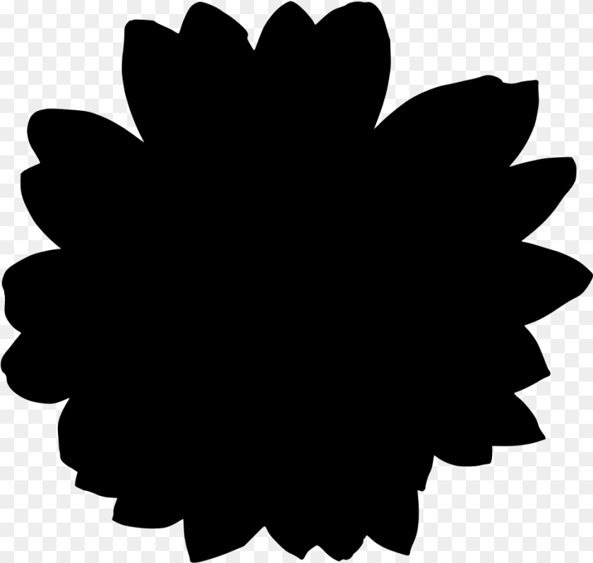 Scrapbook Flower Clipart, Gray PNG