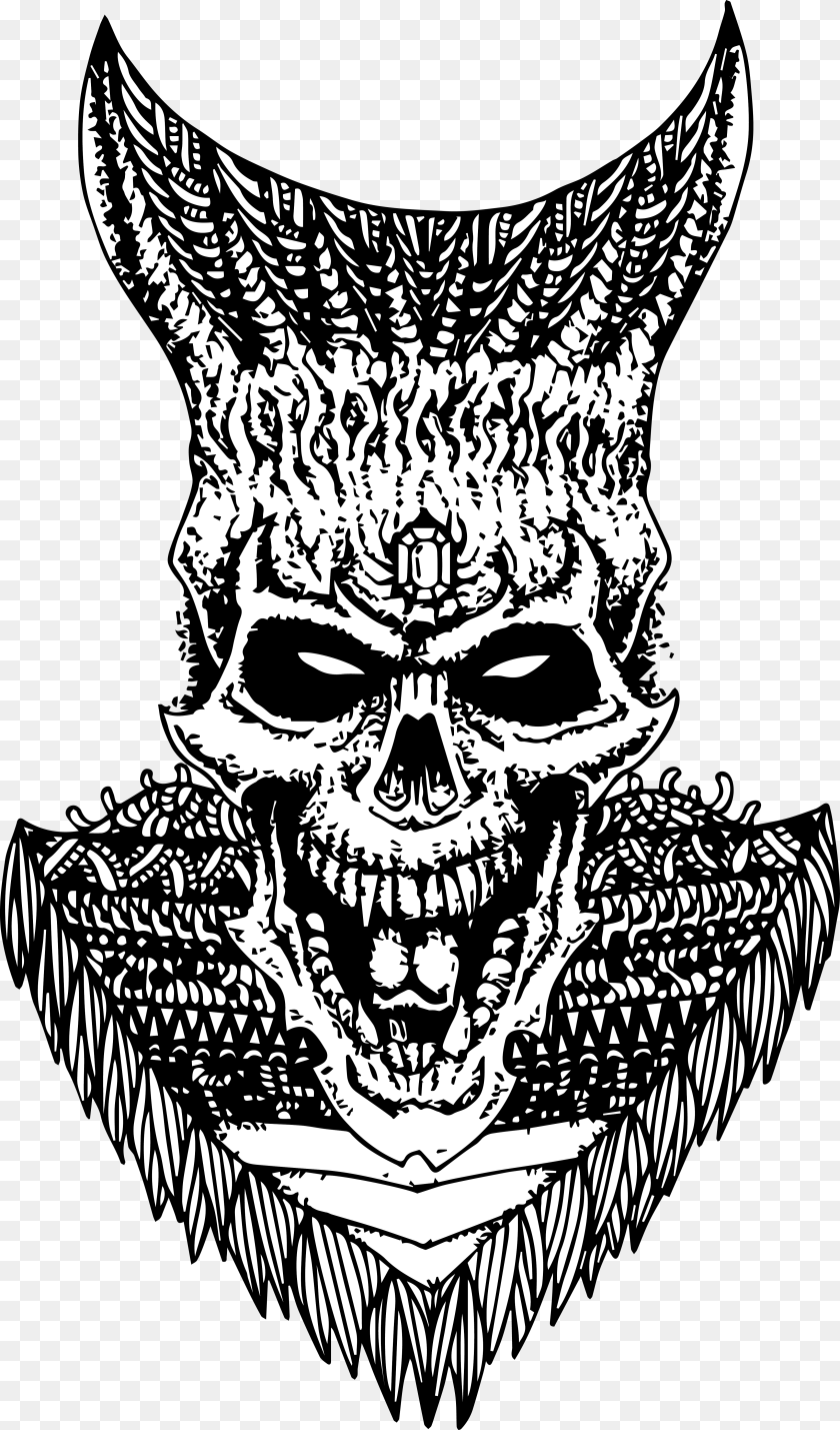 4126x7019 Skeleton Head Illustration, Art, Person, Drawing, Face Transparent PNG