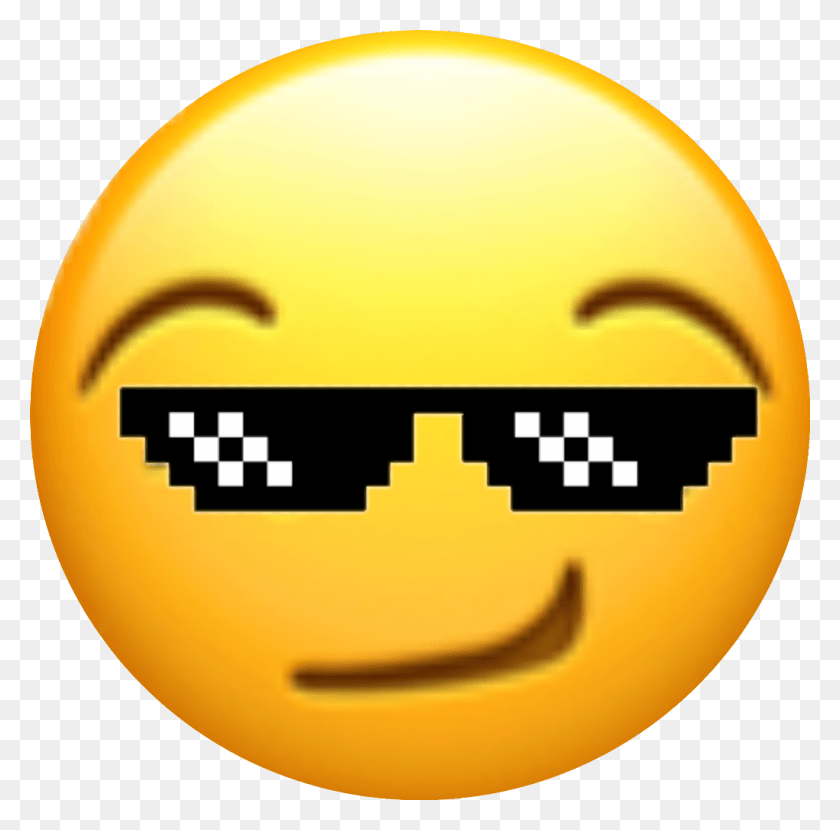 1024x1012 Transparent Smirk Emoji Thug Life Sunglasses, Pac Man, Helmet, Clothing HD PNG Download