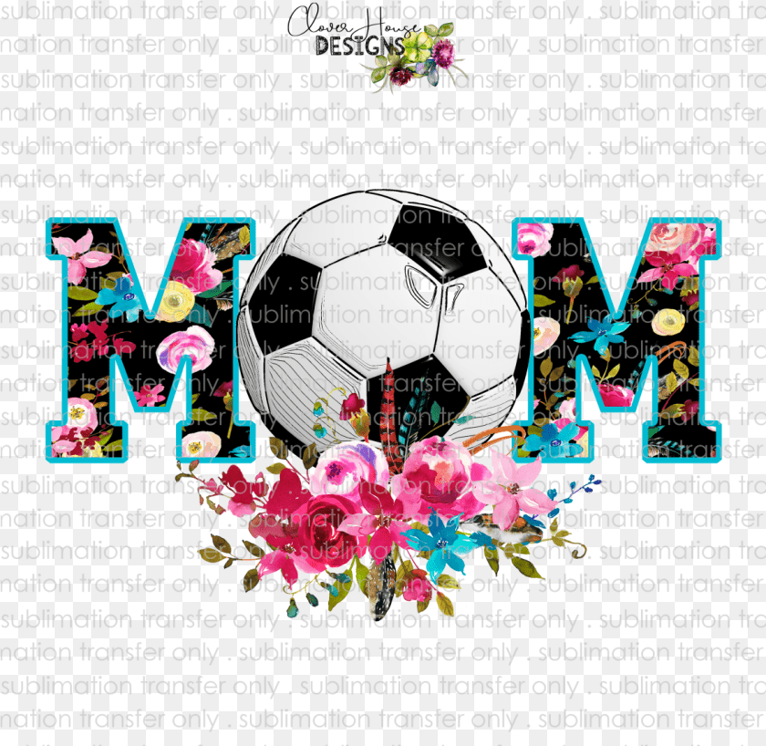 1171x1141 Transparent Soccer Mom Floral Mom With Soccer Ball, Sport, Soccer Ball, Football, Poster Clipart PNG