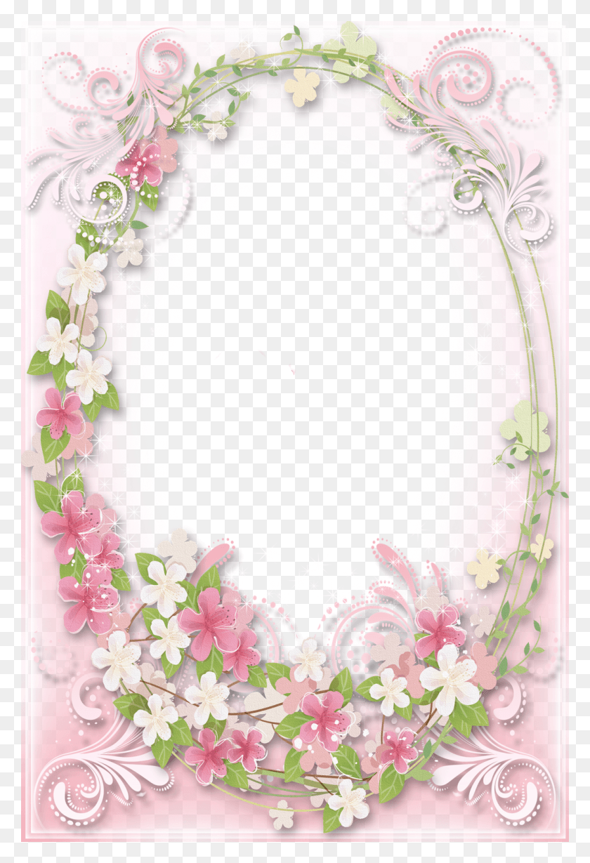 1067x1600 Transparent Soft Flowers Frame Best Flower Photo Frame, Graphics, Floral Design HD PNG Download
