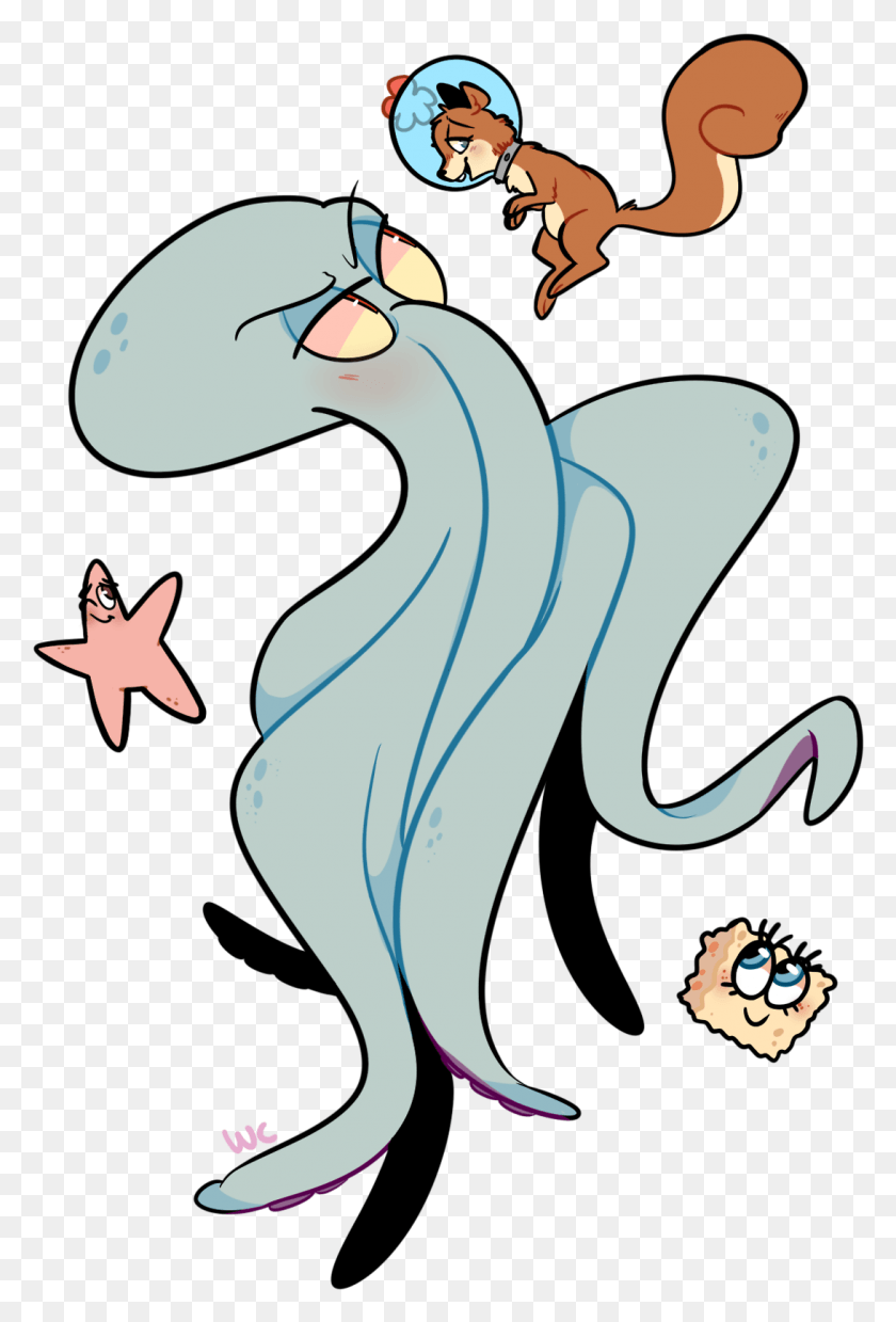 1091x1650 Transparent Squidward, Animal, Symbol, Star Symbol HD PNG Download