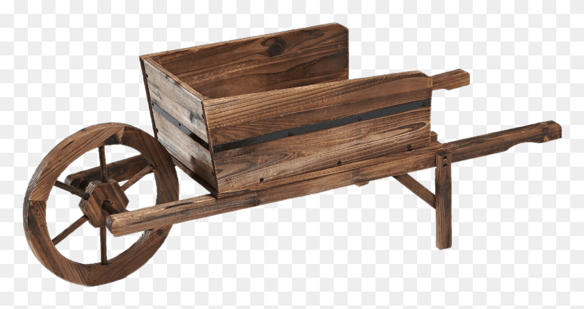 1649x814 Transparent Stickpng Wheelbarrow Wood, Bench, Furniture, Transportation HD PNG Download