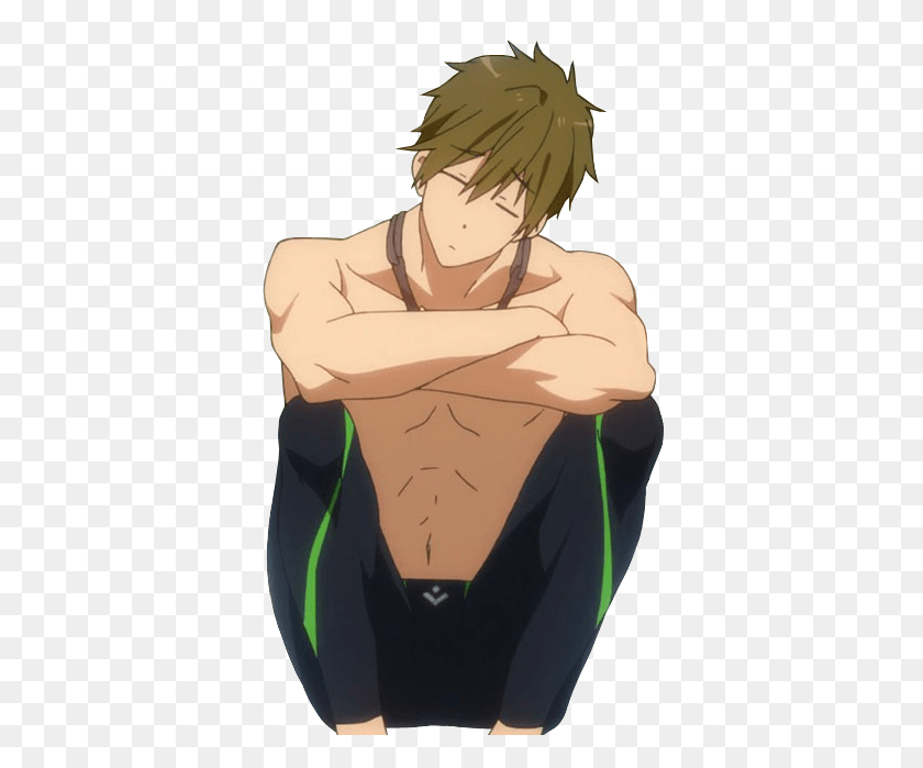 407x639 Transparent Swimming Anime Free Makoto Tachibana Swimclubboys Makoto Free Anime, Person, Human, Book HD PNG Download