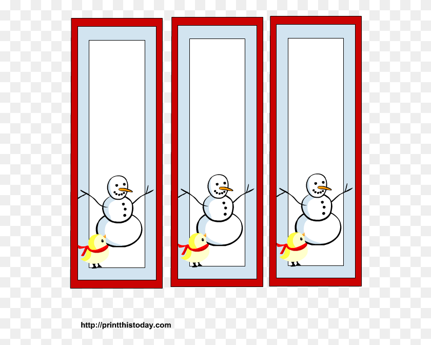 570x612 Transparent Templates Bookmark Free Printable Bookmarks For Winter, Door, Bird, Animal HD PNG Download