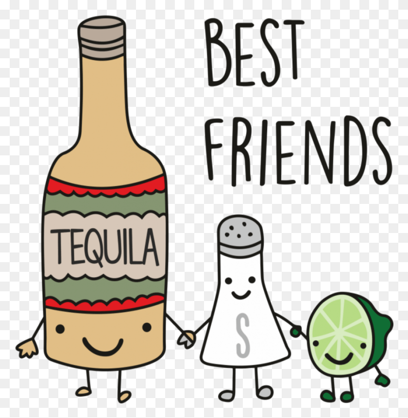 888x912 Transparent Tequila Bottle Clipart Best Friends Tequila Salt Lime, Alcohol, Beverage, Drink HD PNG Download