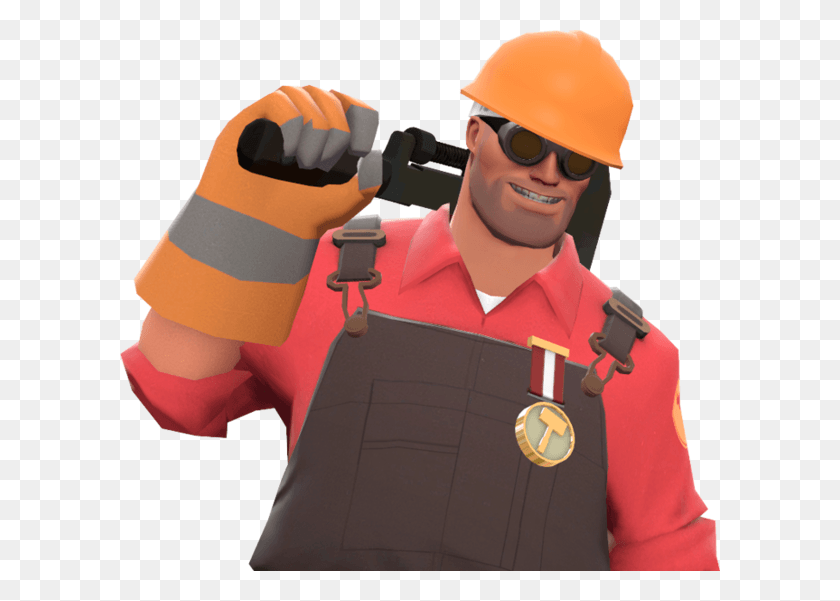 600x541 Transparent Tf2 Engie Engineer From Tf2, Sunglasses, Accessories, Accessory HD PNG Download