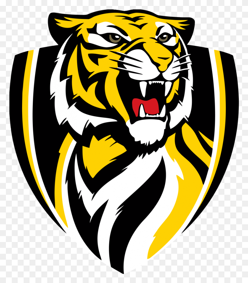 867x1000 Transparent Tiger Mascot Clipart Vector Richmond Tigers Logo, Symbol, Trademark, Emblem HD PNG Download