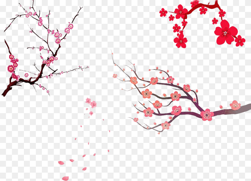 Transparent Tree Limb Simple Cherry Blossom Tree, Flower, Plant, Cherry Blossom Clipart PNG