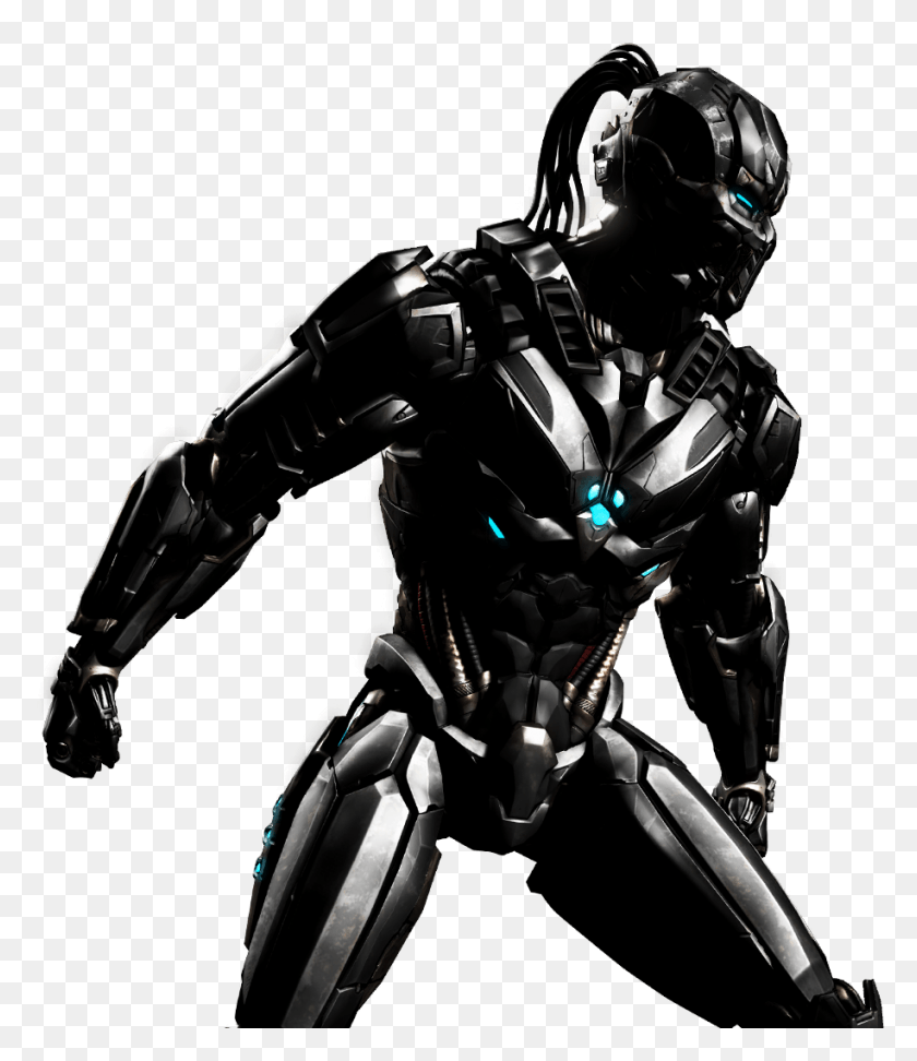 915x1070 Transparent Universe Clipart Black And White Mortal Kombat X Triborg, Robot, Helmet, Clothing HD PNG Download