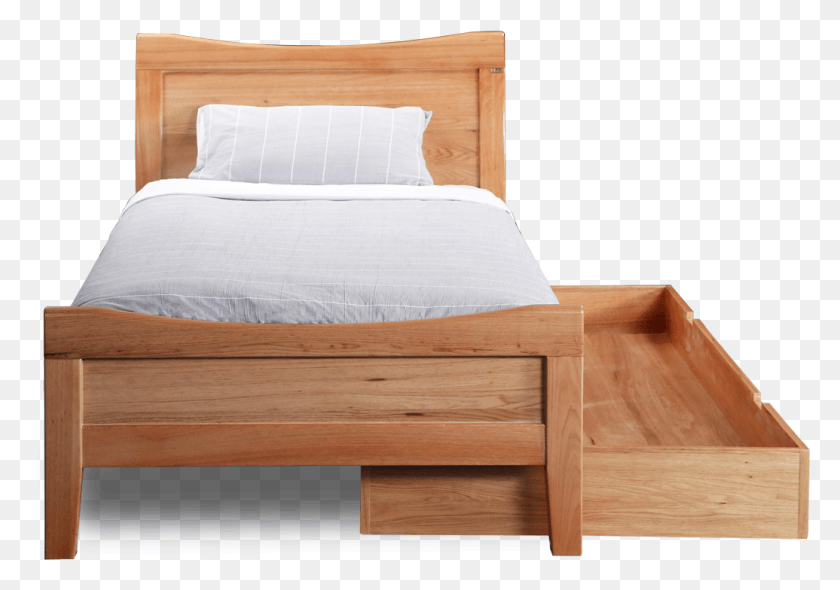 1035x704 Transparent Unmade Bed Clipart Single Bed Front View, Furniture, Drawer, Wood HD PNG Download