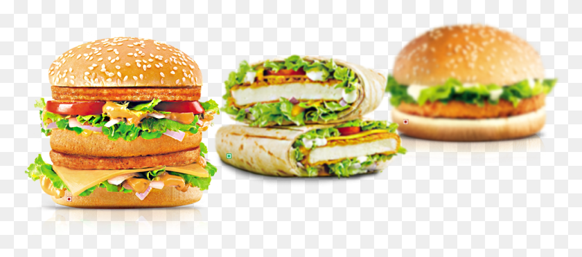 962x385 Transparent Veg Burger Chicken Maharaja Mac, Food, Sandwich, Lunch HD PNG Download