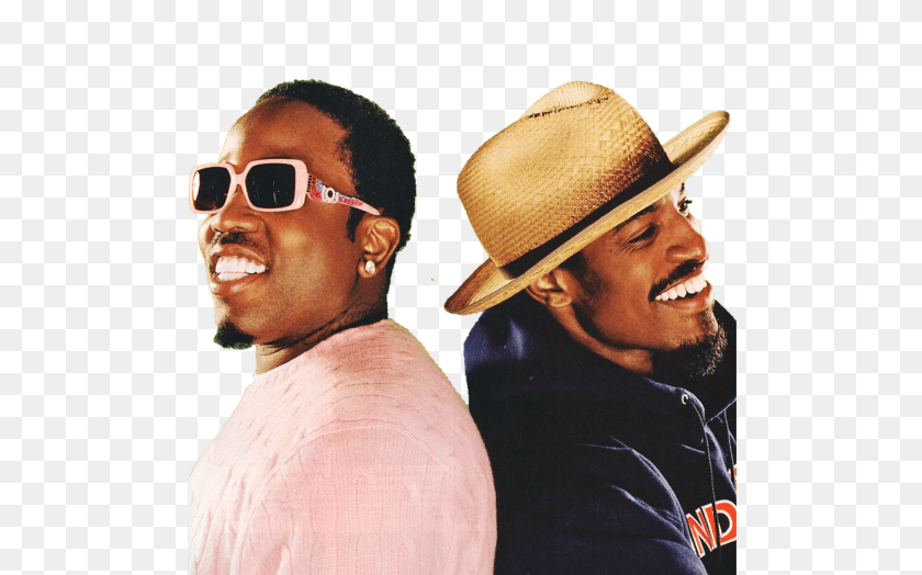 501x524 Transparent Vibe Outkast Big Boi Andre 3000 Andre 3000 Vs Big Boi, Accessories, Sun Hat, Person, Man PNG