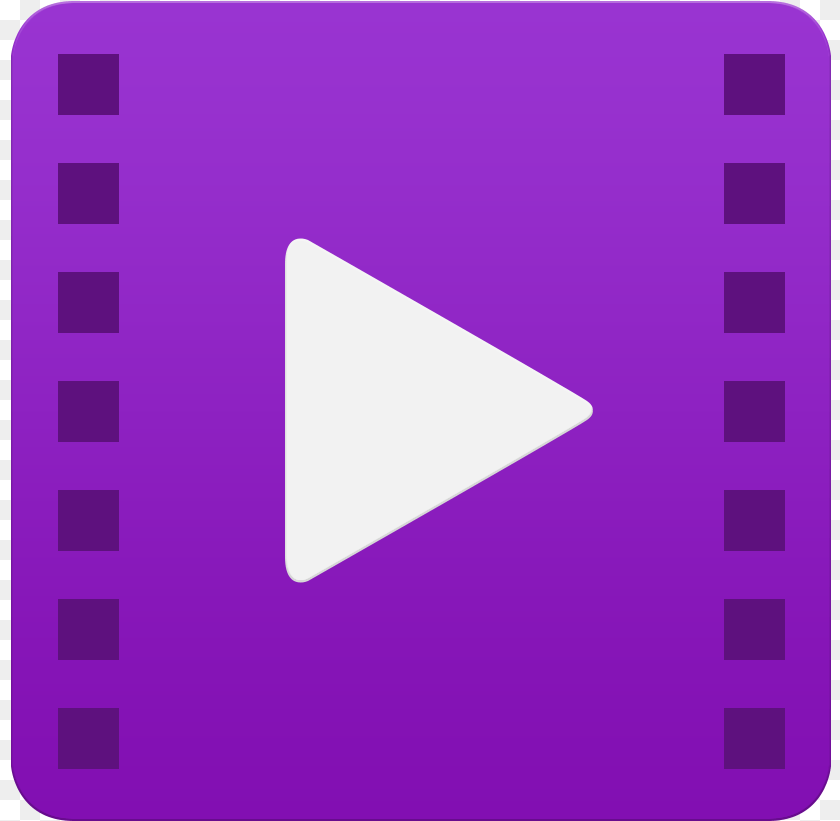821x821 Transparent Video Icon, Purple, Triangle, Weapon, Arrow Sticker PNG