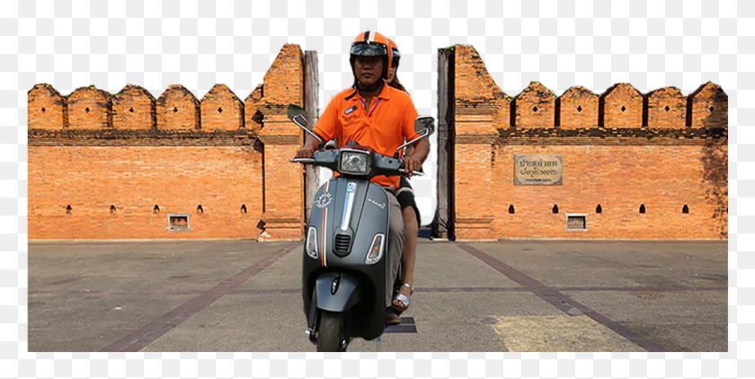 1071x498 Transparent Vietnam War Helmet Scooter, Person, Human, Motorcycle HD PNG Download