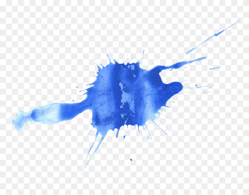 1024x787 Transparent Watercolor Watercolor Painting Blue Paint Splatter, Sea Life, Animal, Invertebrate HD PNG Download