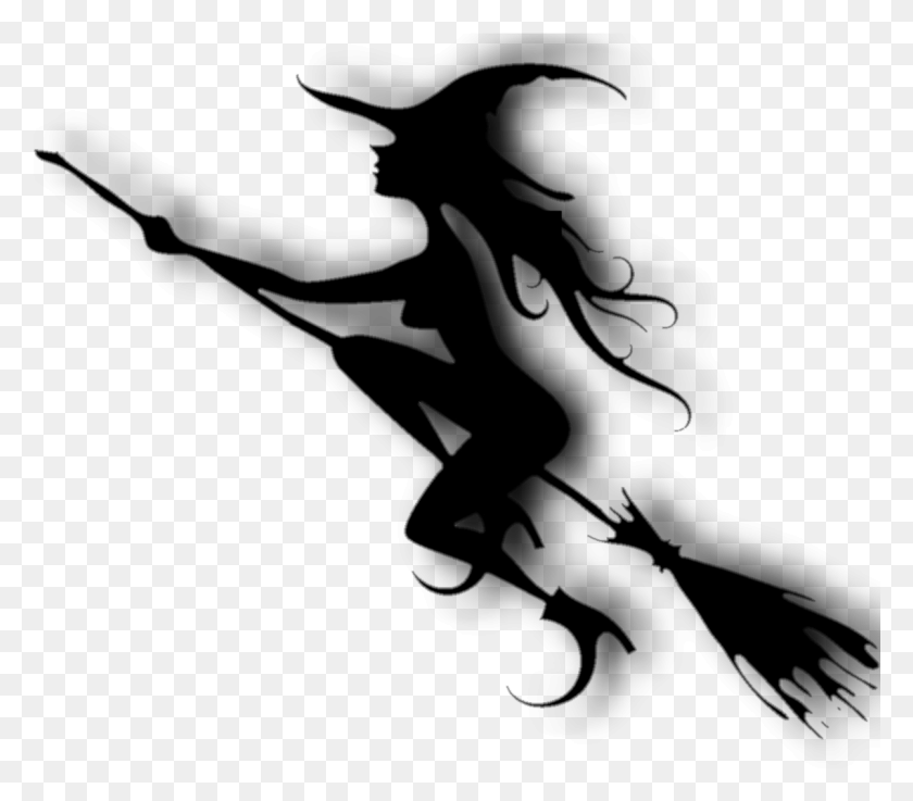 1201x1043 Transparent Witch On A Broom Silhouette Transparent Witch On A Broom Silhouette, Outdoors, Nature, Graphics HD PNG Download