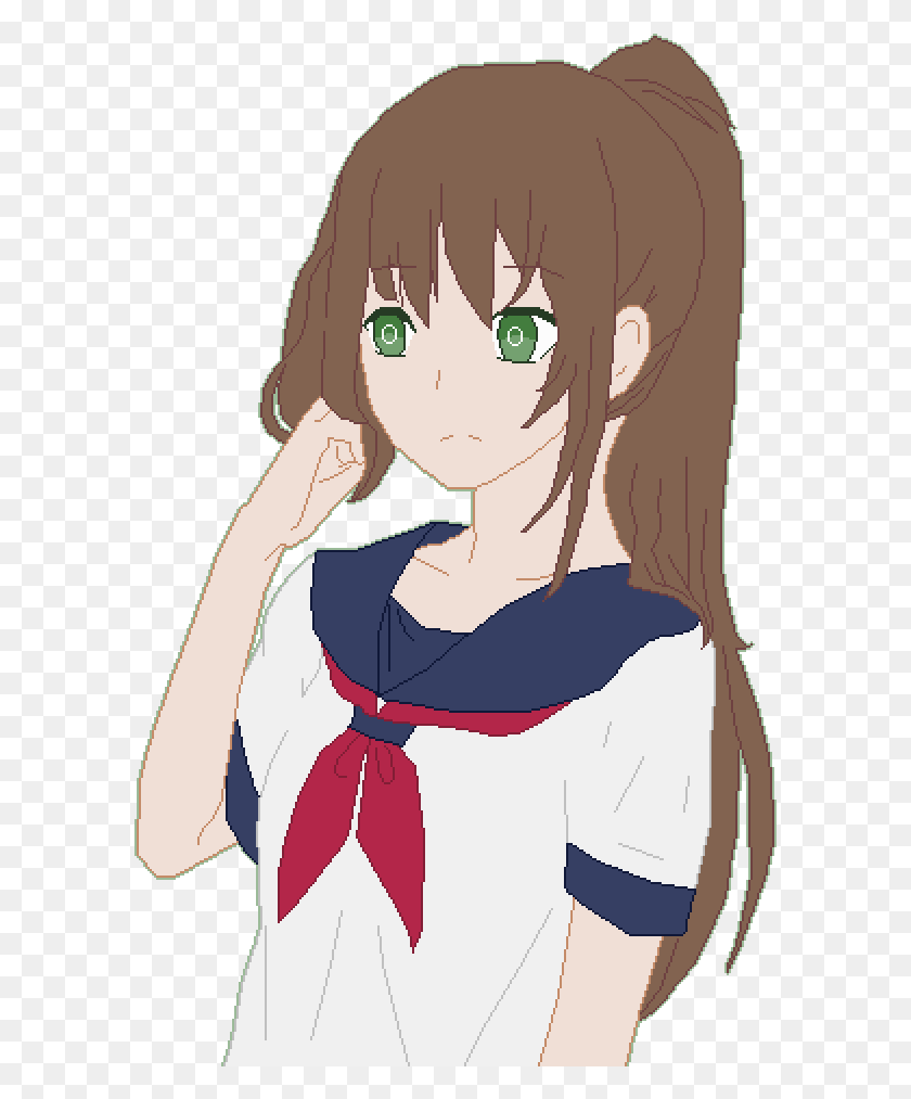 593x953 Transparent Yandere Chan Brown Hair Yandere, Clothing, Apparel, Comics HD PNG Download