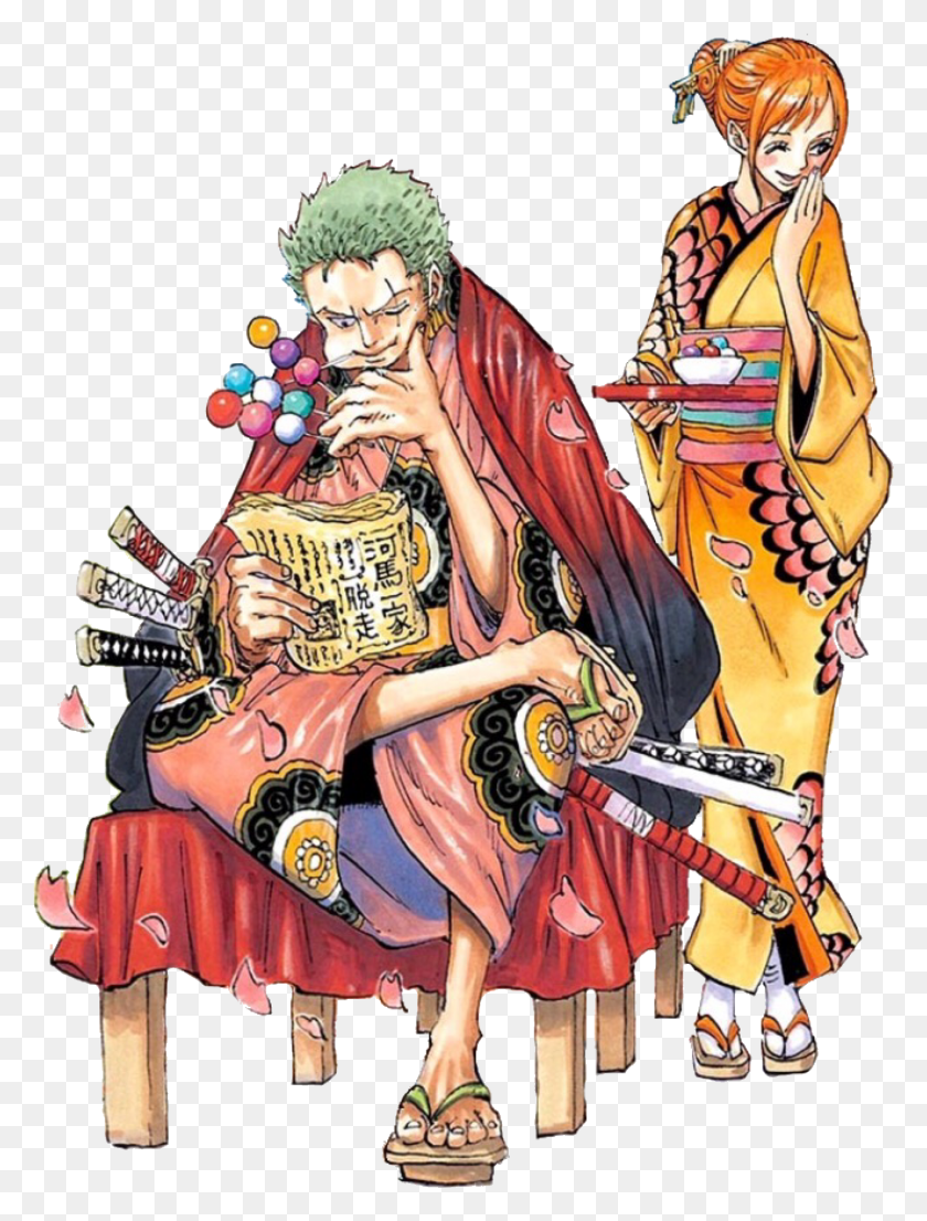 1322x1773 Png Изображение - Zorro One Piece Manga Color Spread, Комиксы, Книга, Человек Hd Png Скачать