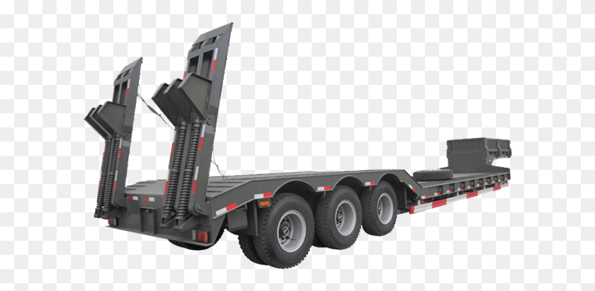 608x351 Transport Machinery 3 Axles Lowbed Semi Trailer Trailer, Truck, Vehicle, Transportation HD PNG Download