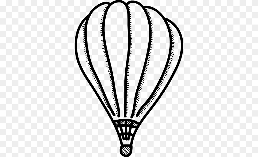 512x512 Transportation Air Balloon Balloon Outlined Means Of Transport, Gray Transparent PNG