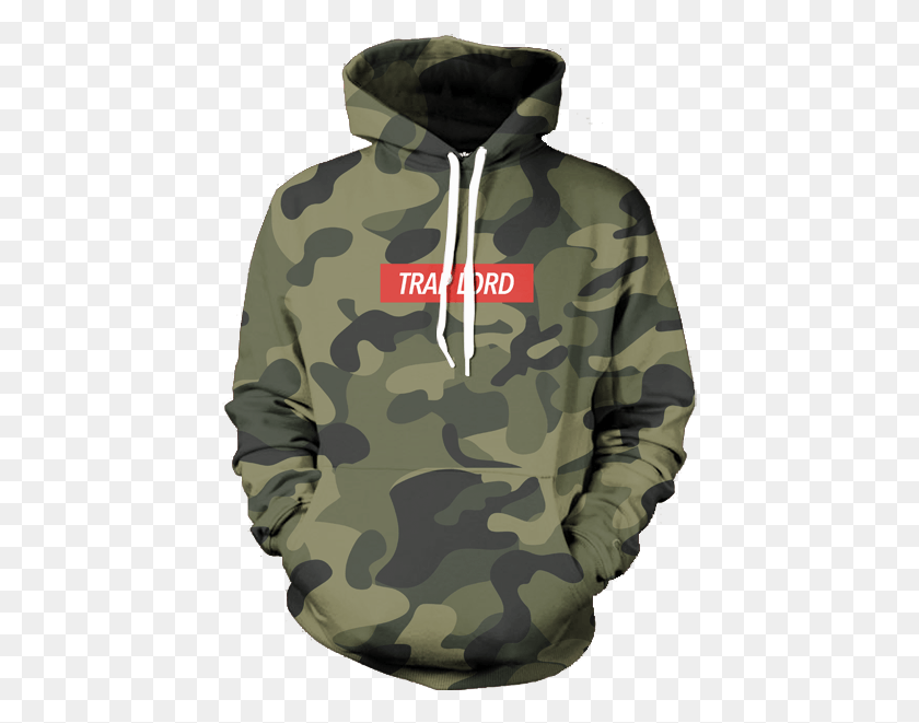 435x601 Trap Lord Camo Hoodie, Clothing, Apparel, Military Uniform HD PNG Download