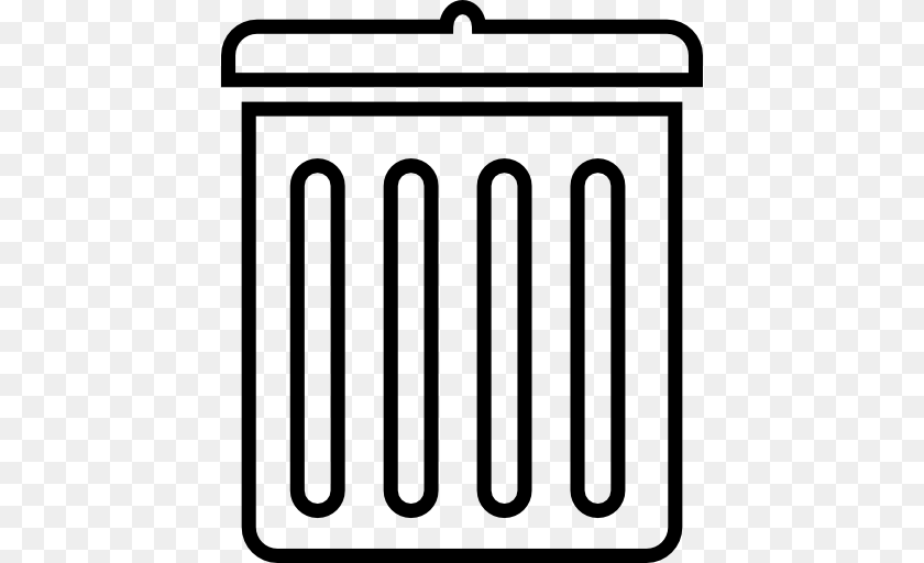 512x512 Trash Can Outline Sticker PNG