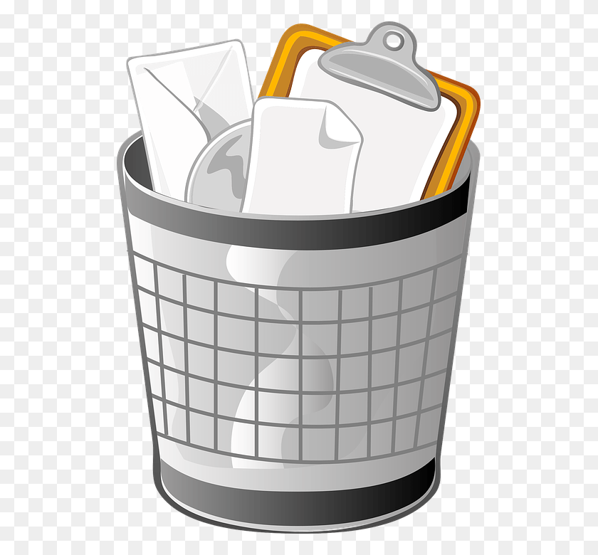 511x720 Trash Can Wastebasket Receptical Container Waste Office Trash Can Clipart, Bucket, Jacuzzi, Tub HD PNG Download