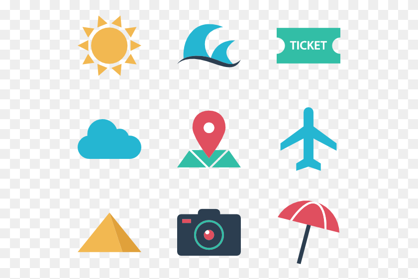 529x502 Travel And Vacation Flaticon Com Vacation Icons, Poster, Advertisement, Text HD PNG Download