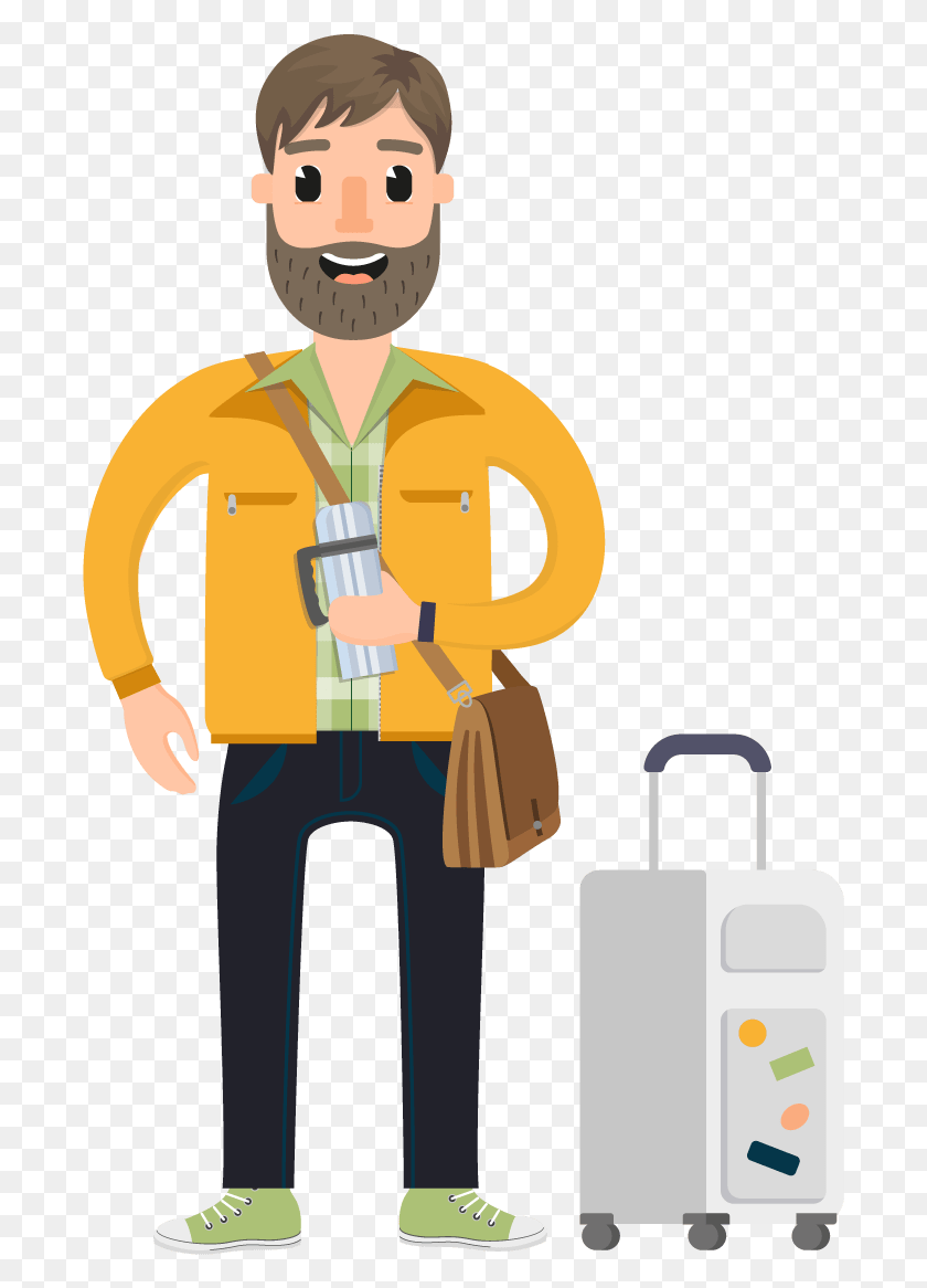 691x1106 Travel Character 2 Travel Character 3 Travel Character Travel Vector Character Set, Luggage, Clothing, Apparel HD PNG Download