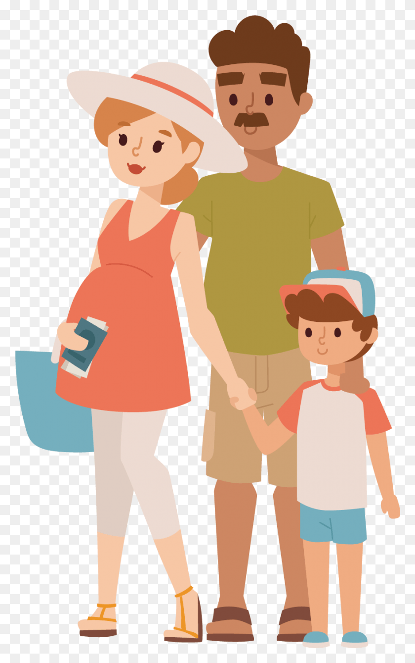 880x1444 Viajes Familiares Vacaciones Ilustración Ilustraciones Familiares, Persona, Humano, Personas Hd Png Descargar