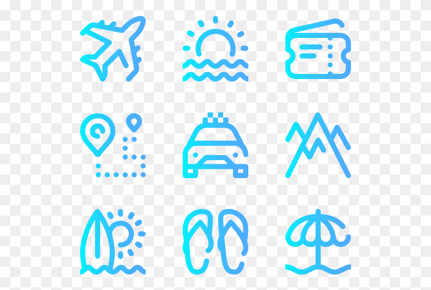 529x505 Travel Icons With Gradient, Text, Number, Symbol HD PNG Download