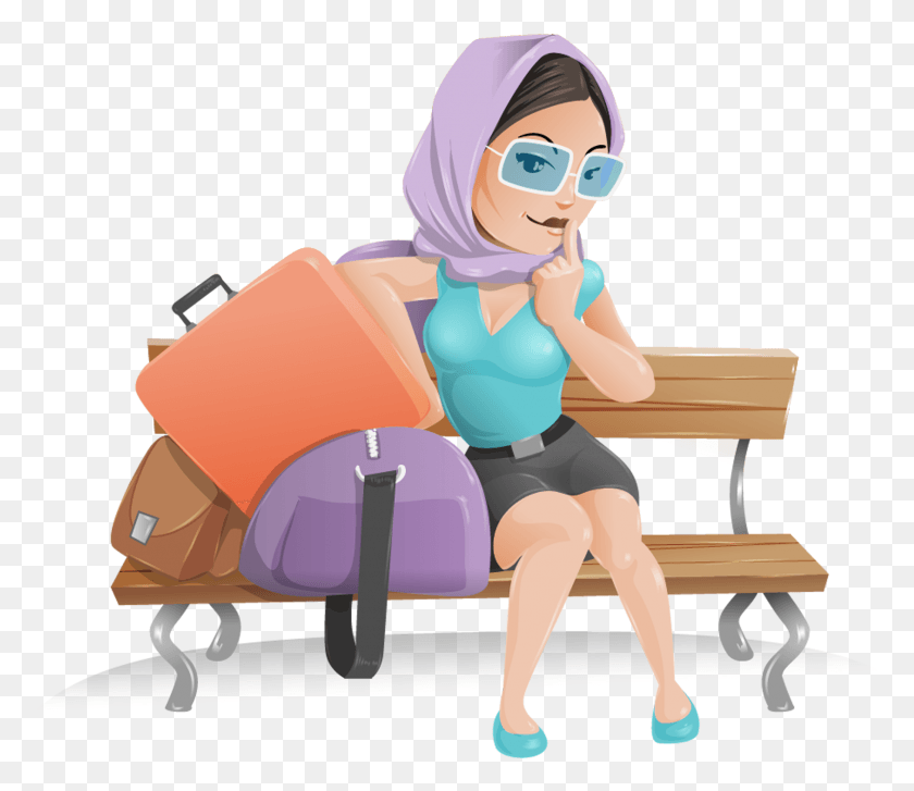 1813x1552 Traveller Vector Travel Girl Vector Library Stock Imagen De Mujer De Vacaciones, Sentado, Persona, Humano Hd Png Descargar