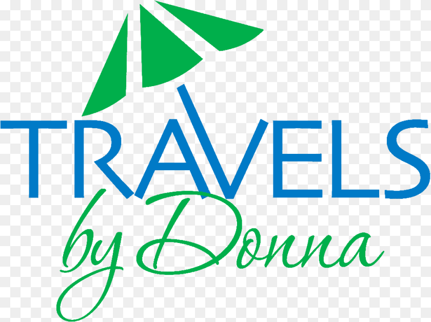 Travels By Donna Calligraphy, Green, Logo, Text Sticker PNG