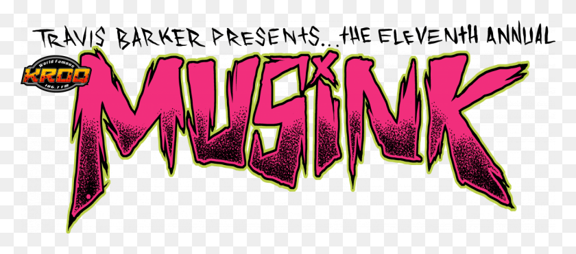 1200x479 Travis Barker39s Musink 2018 Presented By Kroq Oc Fair Musink Logo, Text, Graffiti HD PNG Download