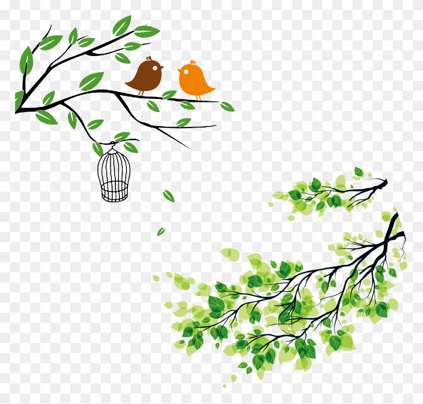 6159x5855 Tree Branch Clipart Tree Branches Cartoon No Background, Leaf, Plant, Green HD PNG Download