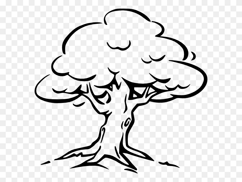 600x575 Tree Clip Art Oak Tree Drawing Easy, Plant, Stencil HD PNG Download