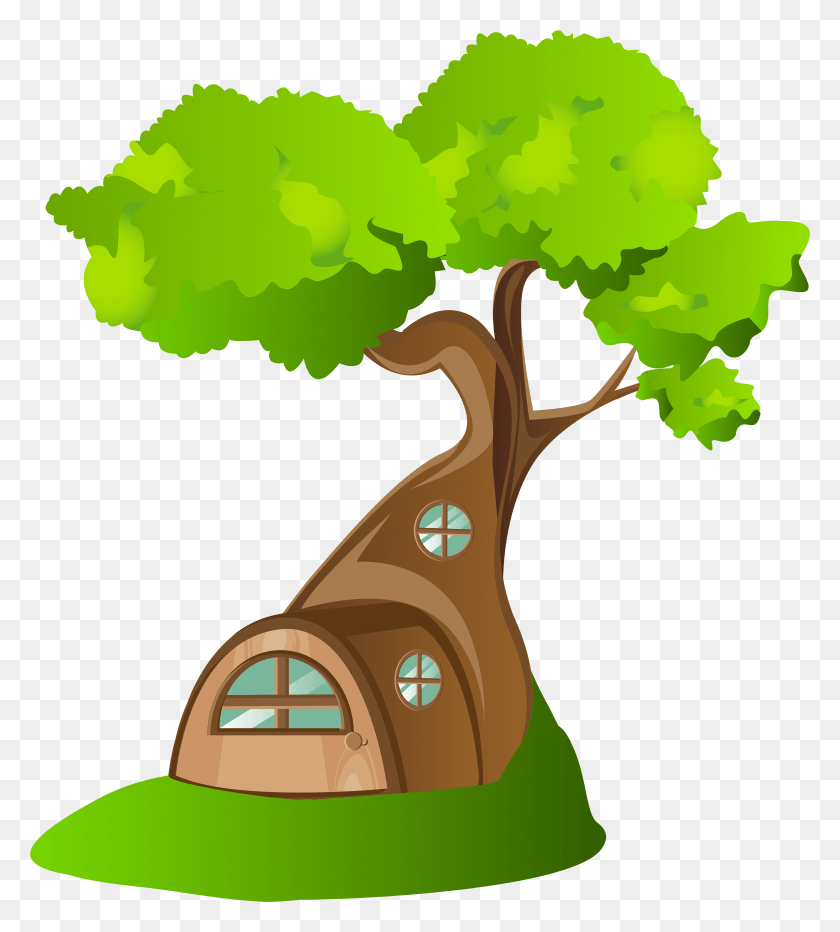 5205x5821 Tree House Clip Art Image Tree House Clipart, Plant, Vegetation, Vase HD PNG Download