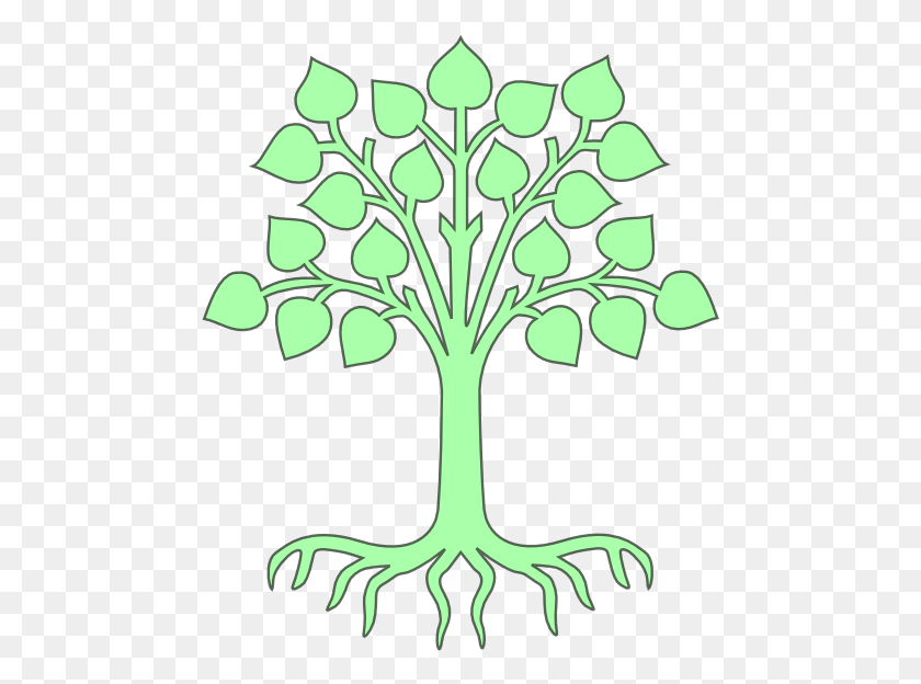 473x564 Tree Light Green Clip Art At Clker, Root, Plant, Flower HD PNG Download