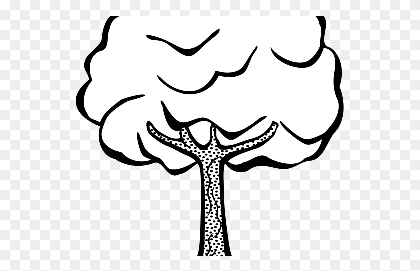 537x481 Tree Line Art Simple Clip Art Trees Black And White, Antelope, Wildlife, Mammal HD PNG Download