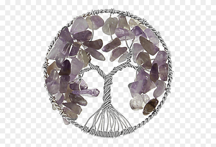 515x513 Descargar Png Tree Of Life Insignia Fantasía Con Piedras Amythist My Imenso Baum, Accesorios, Accesorio, Joyería Hd Png